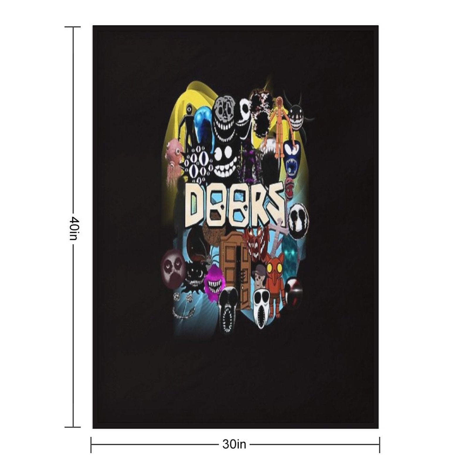 Doors All The Entities New Doors Game Update Multi-functional Throw Blanket