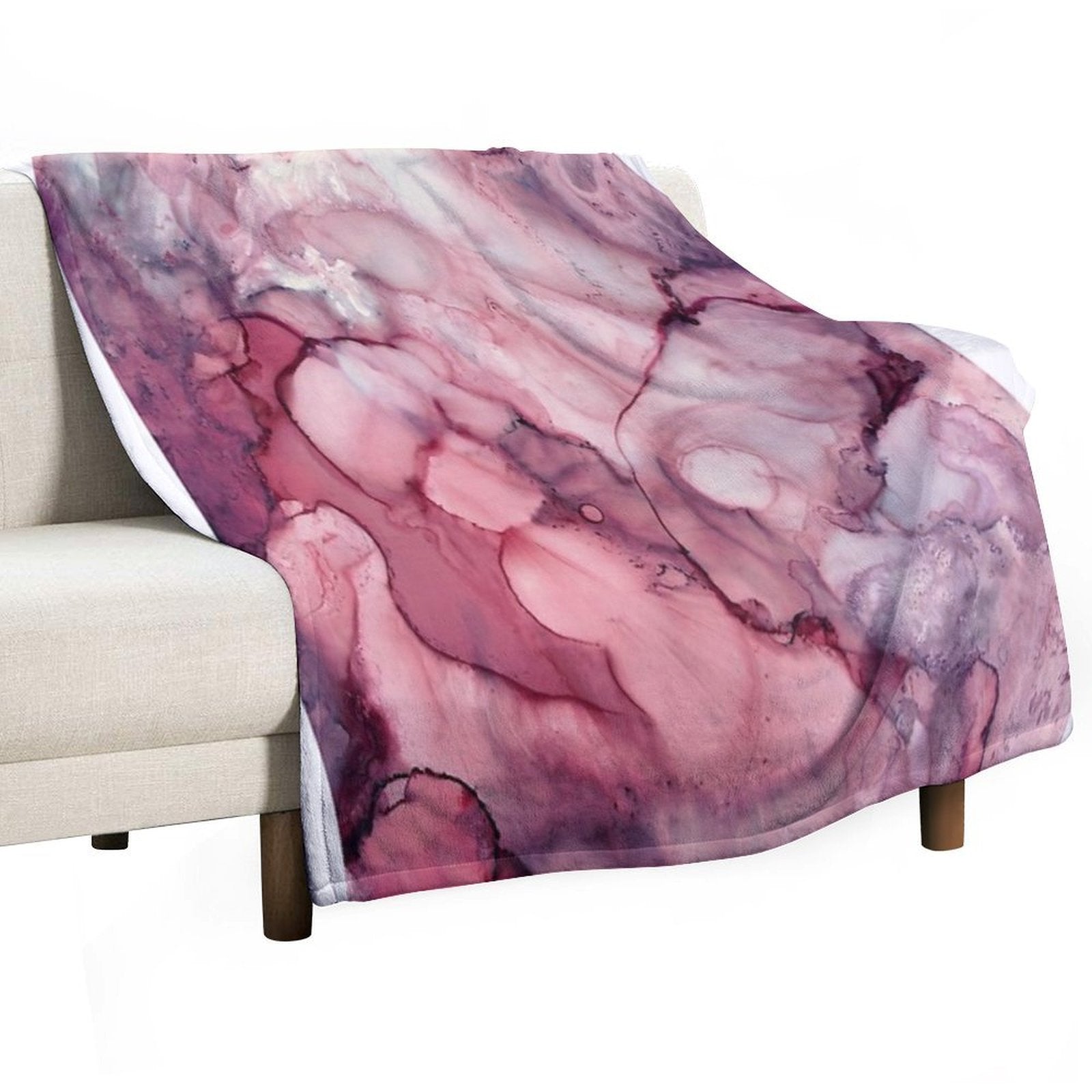 Liquid Mauve Abstract Gift-ready Throw Blanket