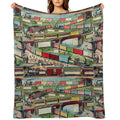Antique Train Machine-washable Throw Blanket