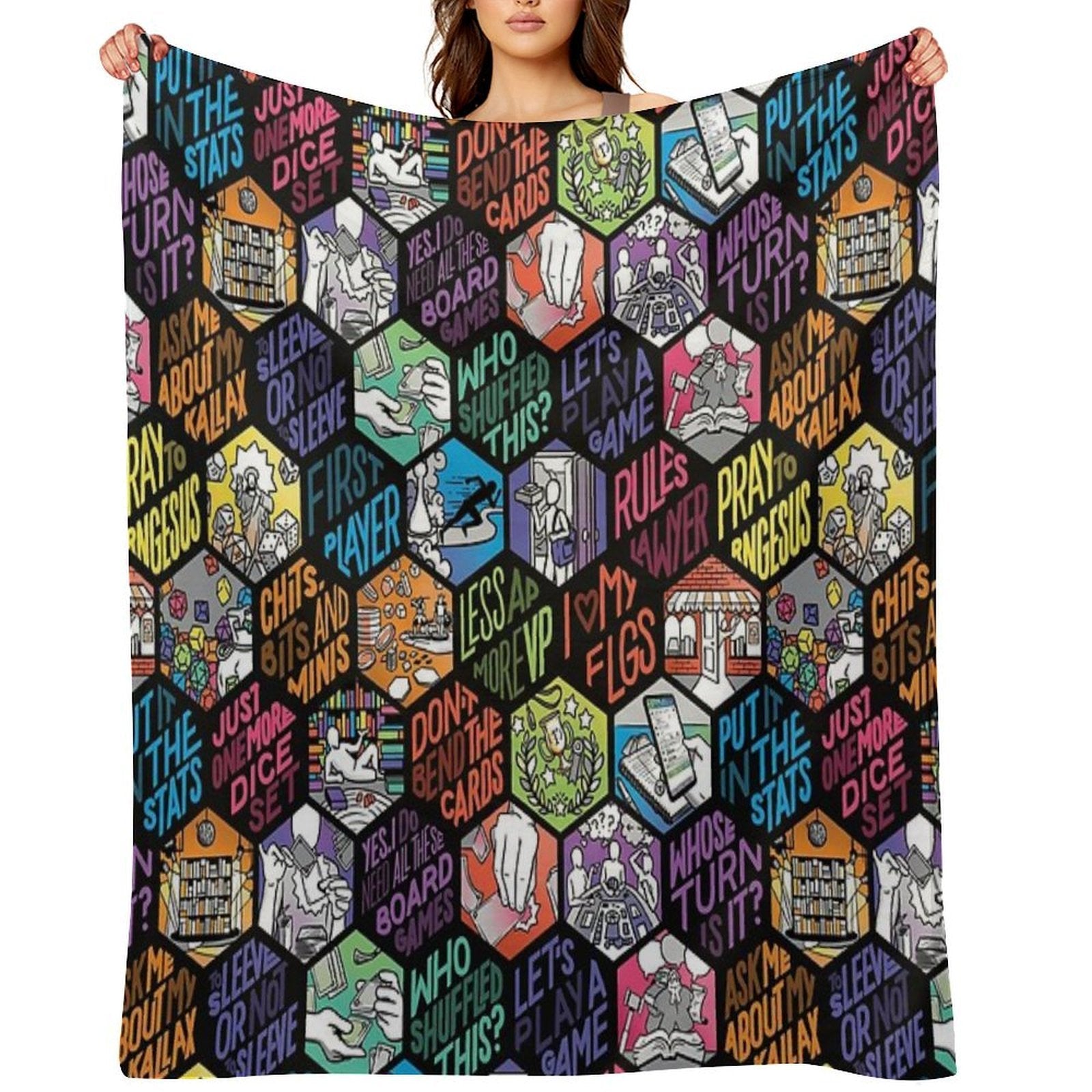 Board Gamer Isms Hex Wrinkle-free Throw Blanket