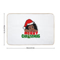 American African Christmas Santa Cute Natural Hair Afro Xmas  Non-Slip Bath Mat