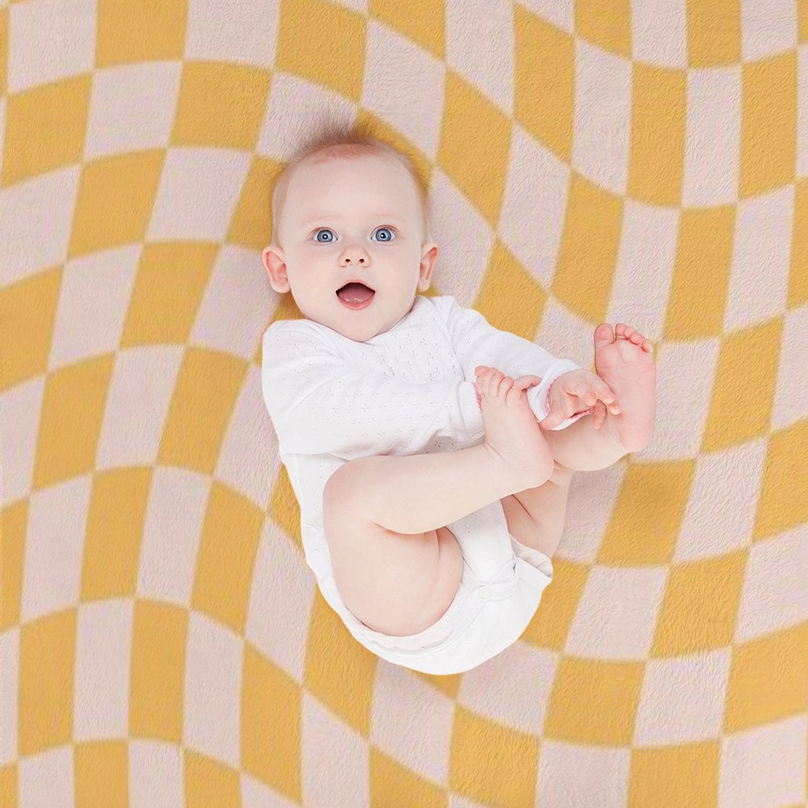 Check I - Yellow Twist Quick-dry Throw Blanket