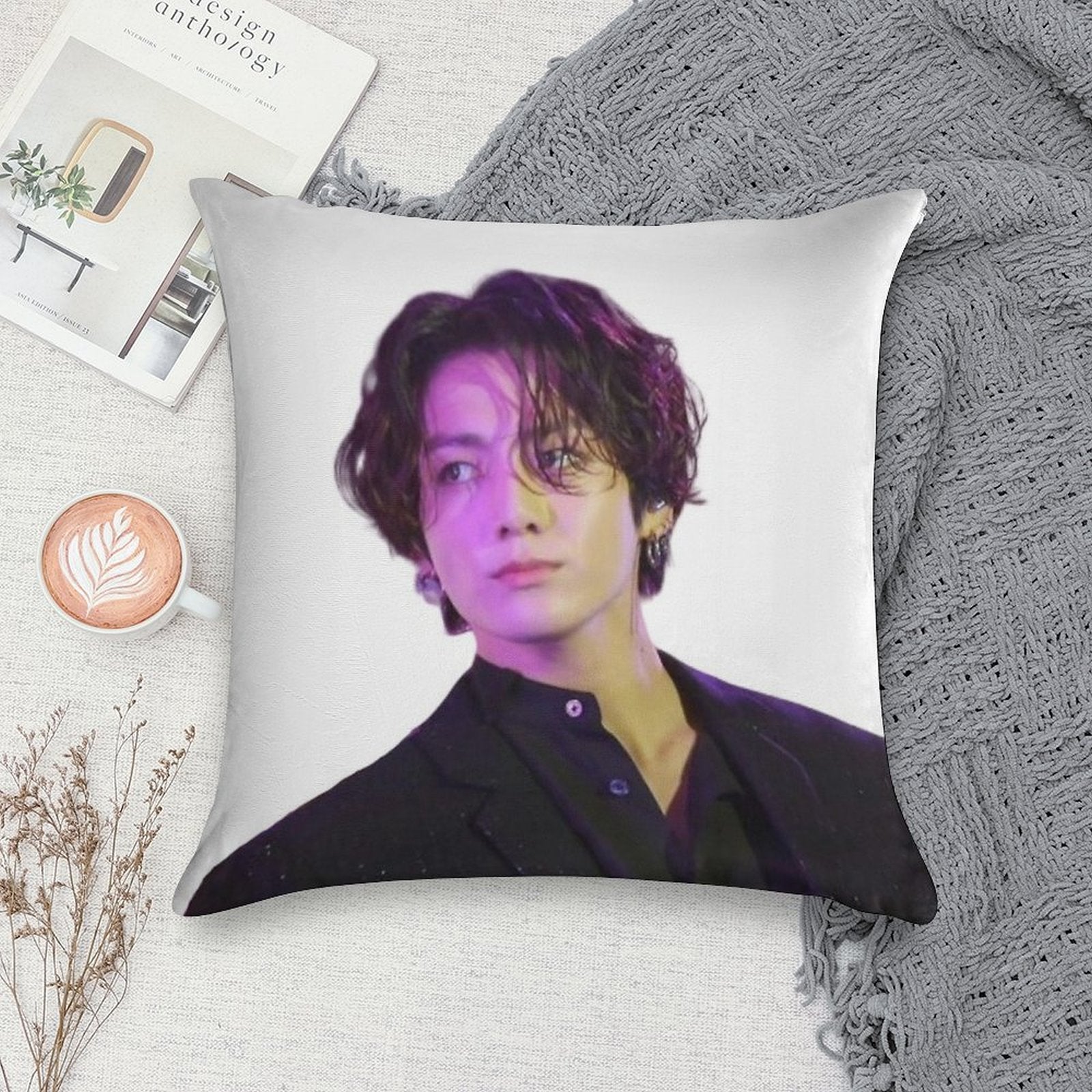 Long Hair JK Soft Durable Construction Throw Pillow