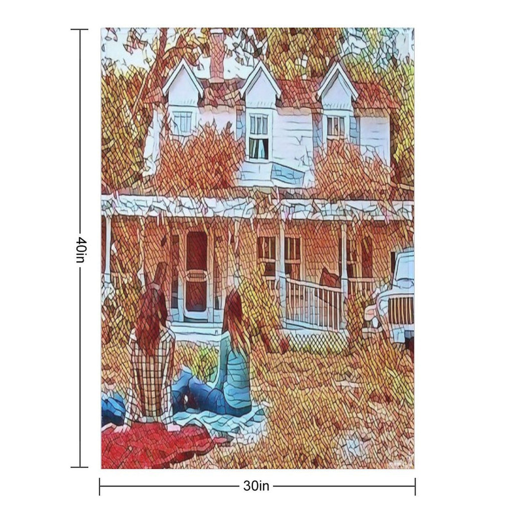 Picnic at The Inn - Old House Wrinkle-free Throw Blanket