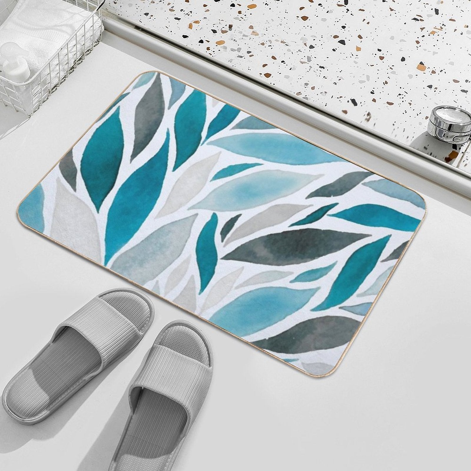 Abstract Leaf  Odorless Bath Mat