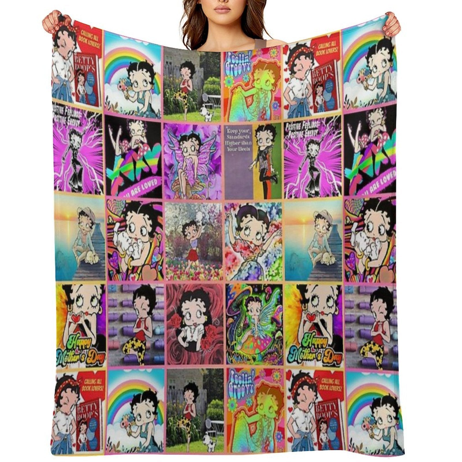 Betty Boop Collage 2023 V 2, Betty Boop Comforter Set, Betty Boop Sassy, Betty Boop Throw Blanket, Betty Boop Doodles Quick-dry Throw Blanket