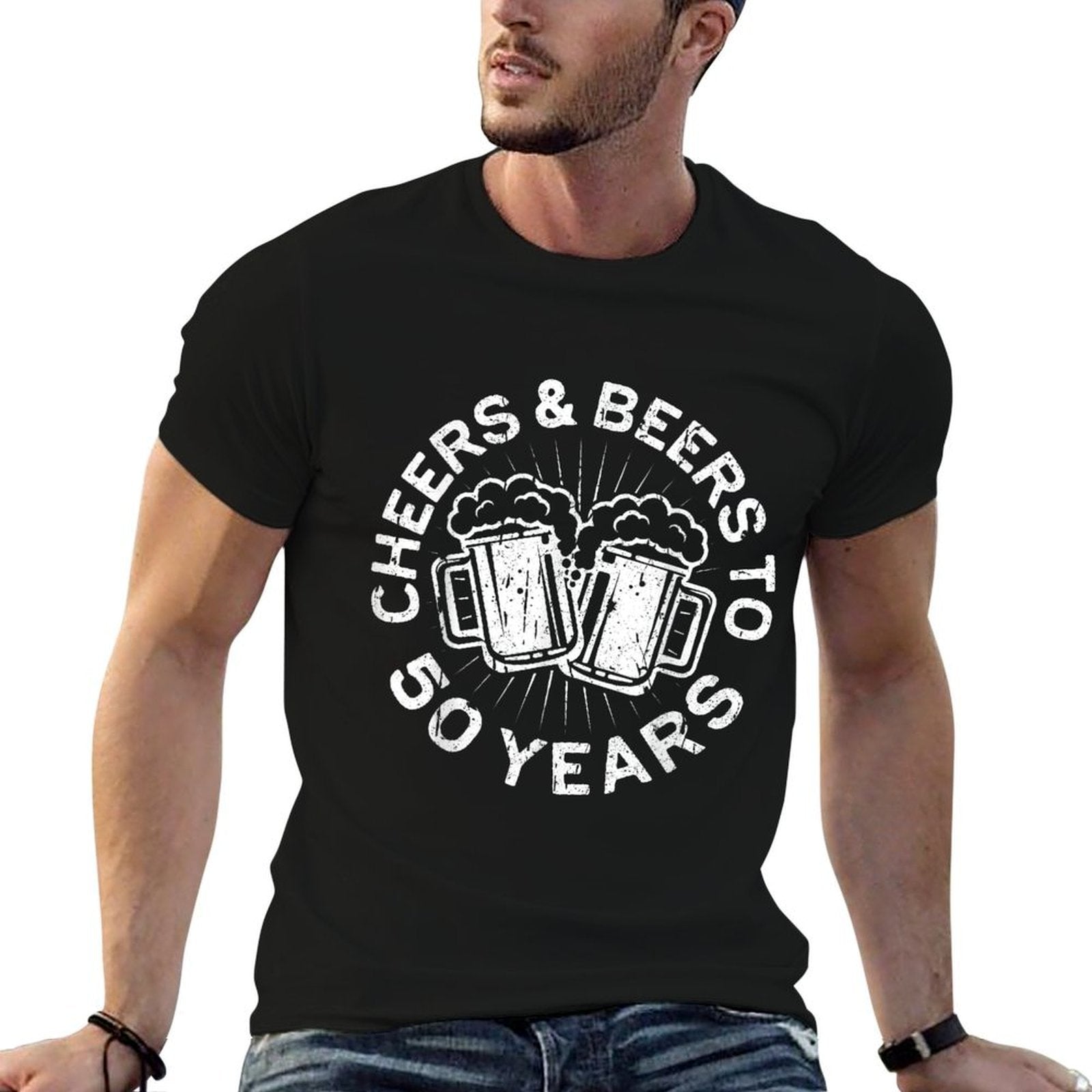 Cheers And Beers To 50 Years 50th Birthday  Graphic-printed T-Shirt