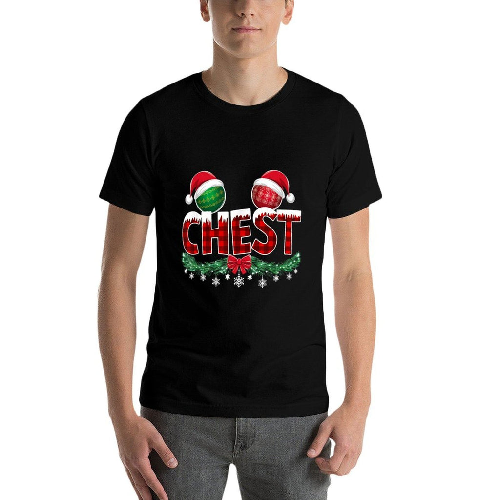 Chest Nuts Christmas T Matching Couple Chestnuts Chest  Stretchy T-Shirt