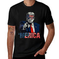 Happy 4th Of July MERICA TRUMP American USA  Fade-proof Color T-Shirt