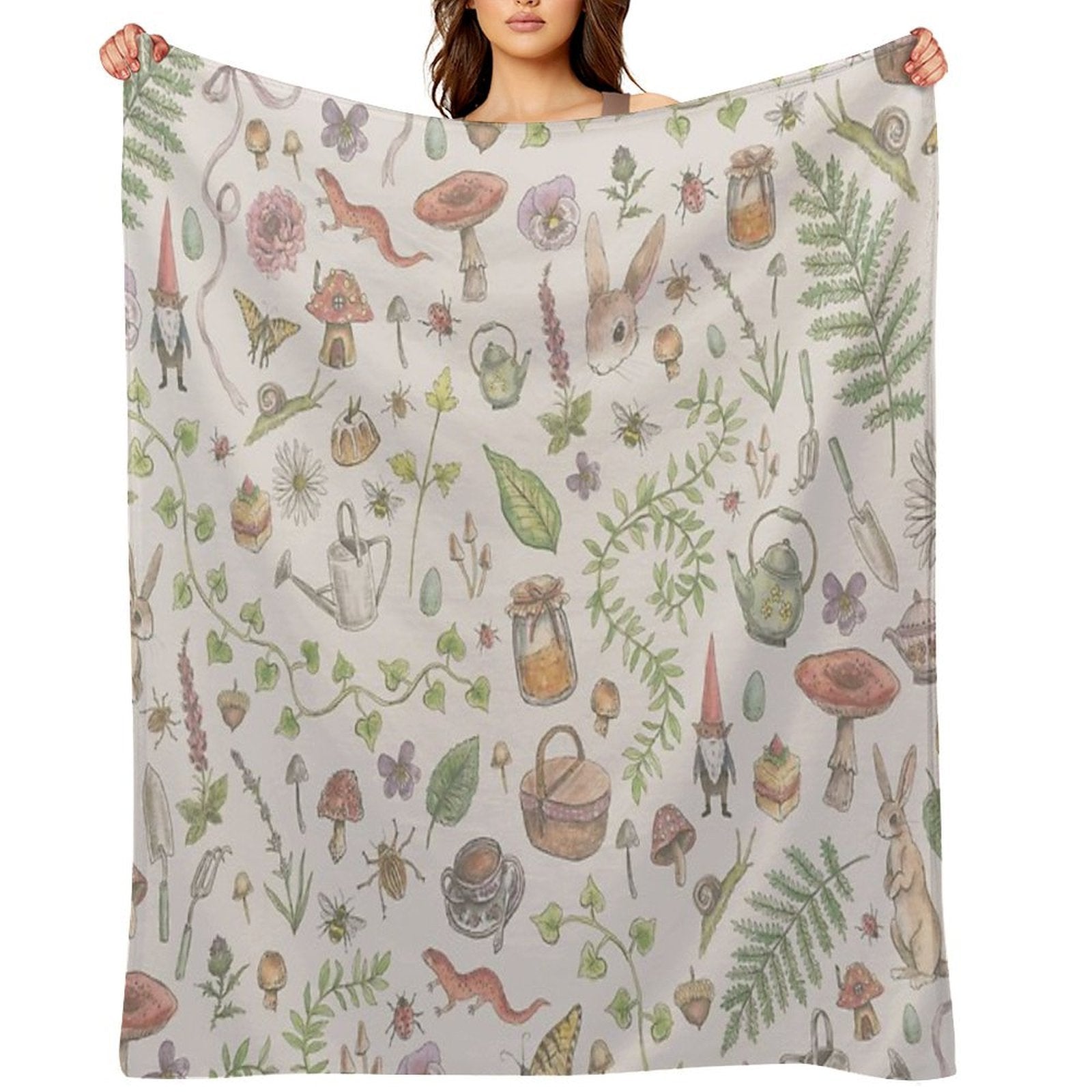 Cottagecore - Faded Pink Easy Care Throw Blanket