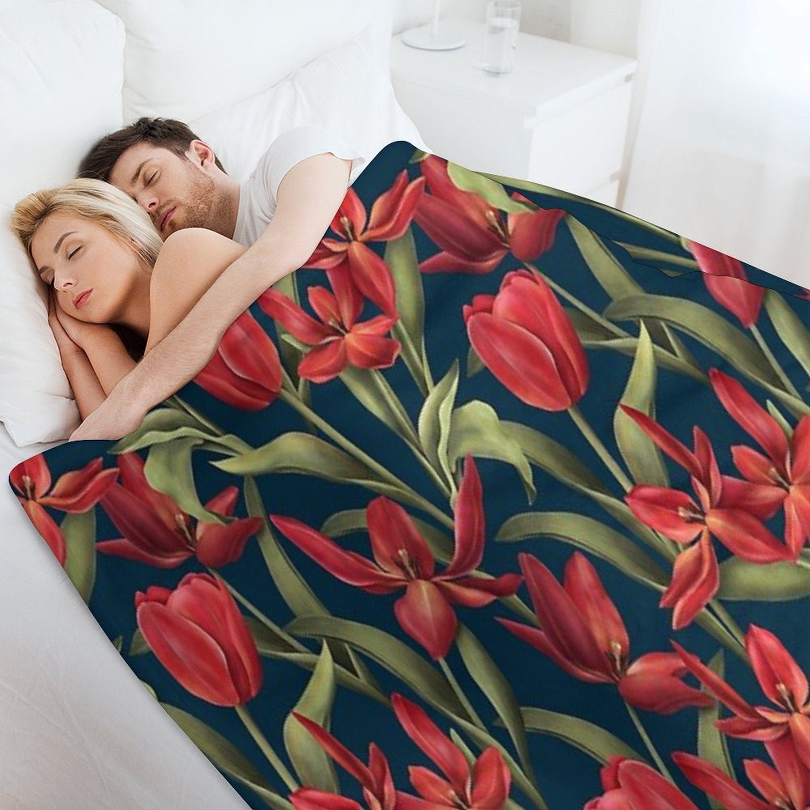 The Red Garden Plush Throw Blanket