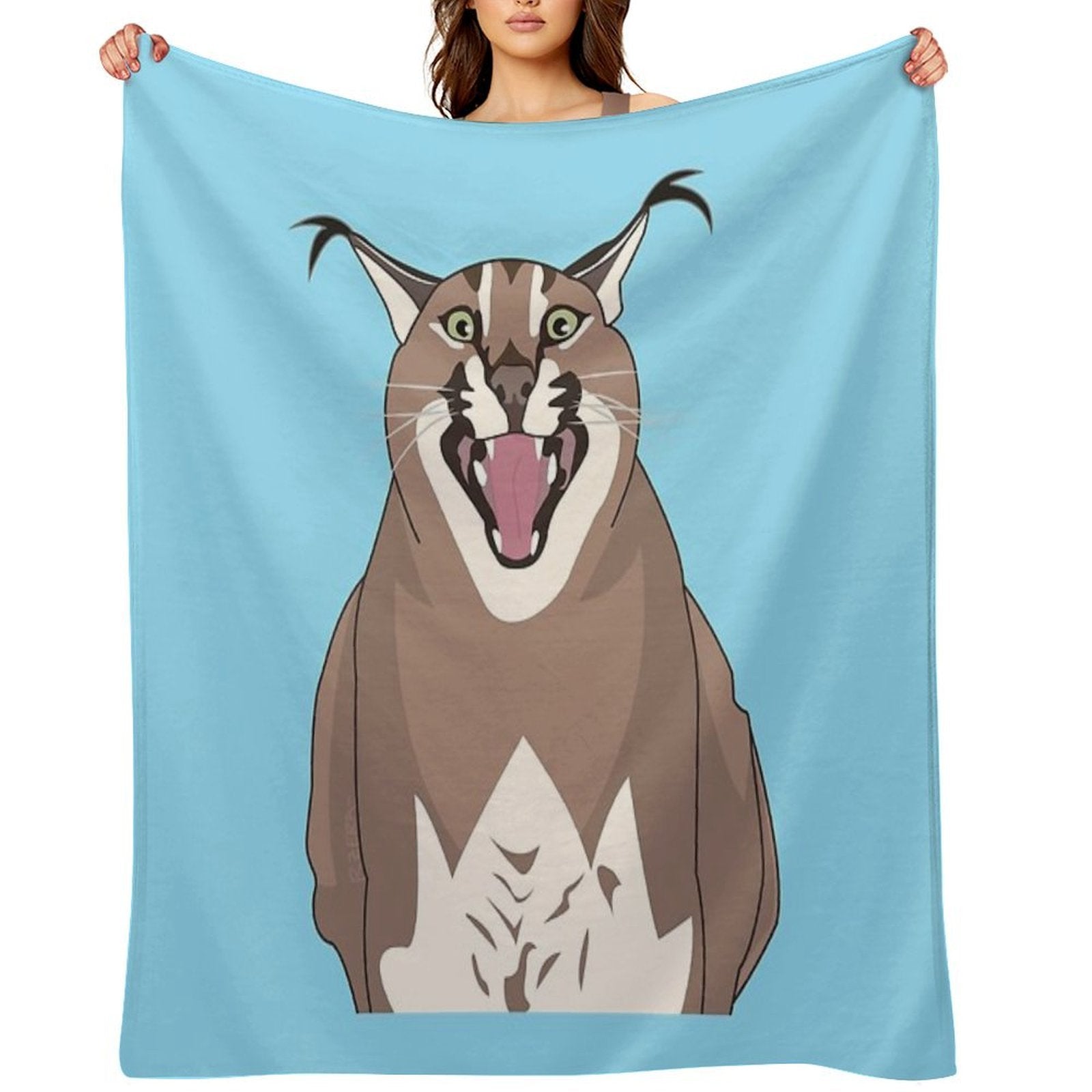 Big Floppa Gosha Karr AAA Compact Throw Blanket