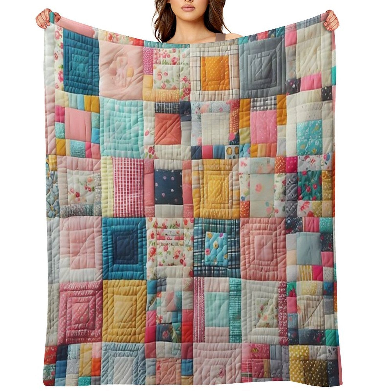 Patchwork Tapestry A Mosaic of Cozy Memories Premium Throw Blanket