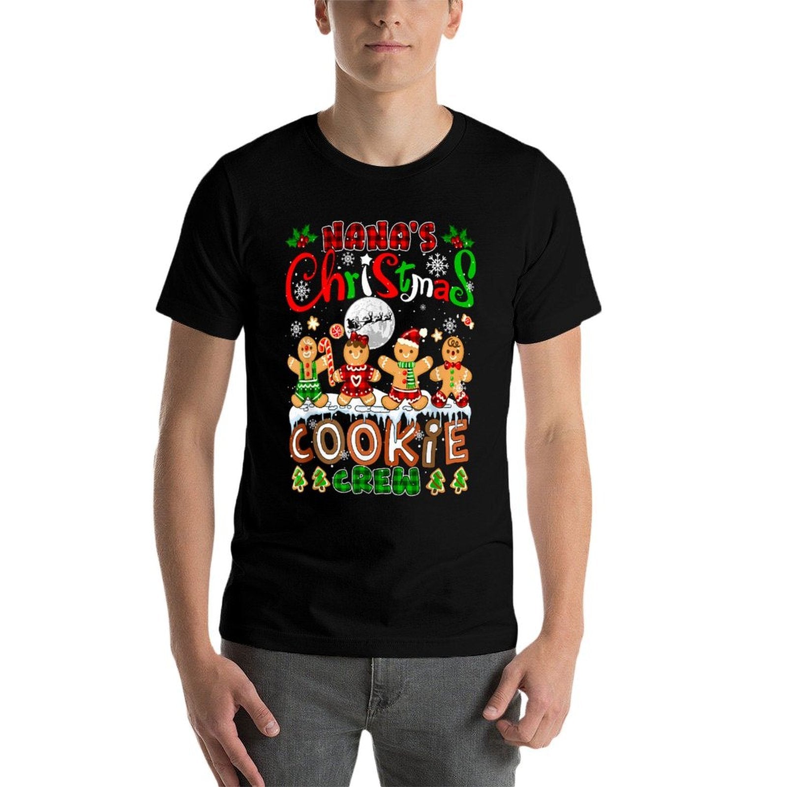 Nanas Christmas Cookie Crew Funny Baking Baker Group  Heathered Texture T-Shirt