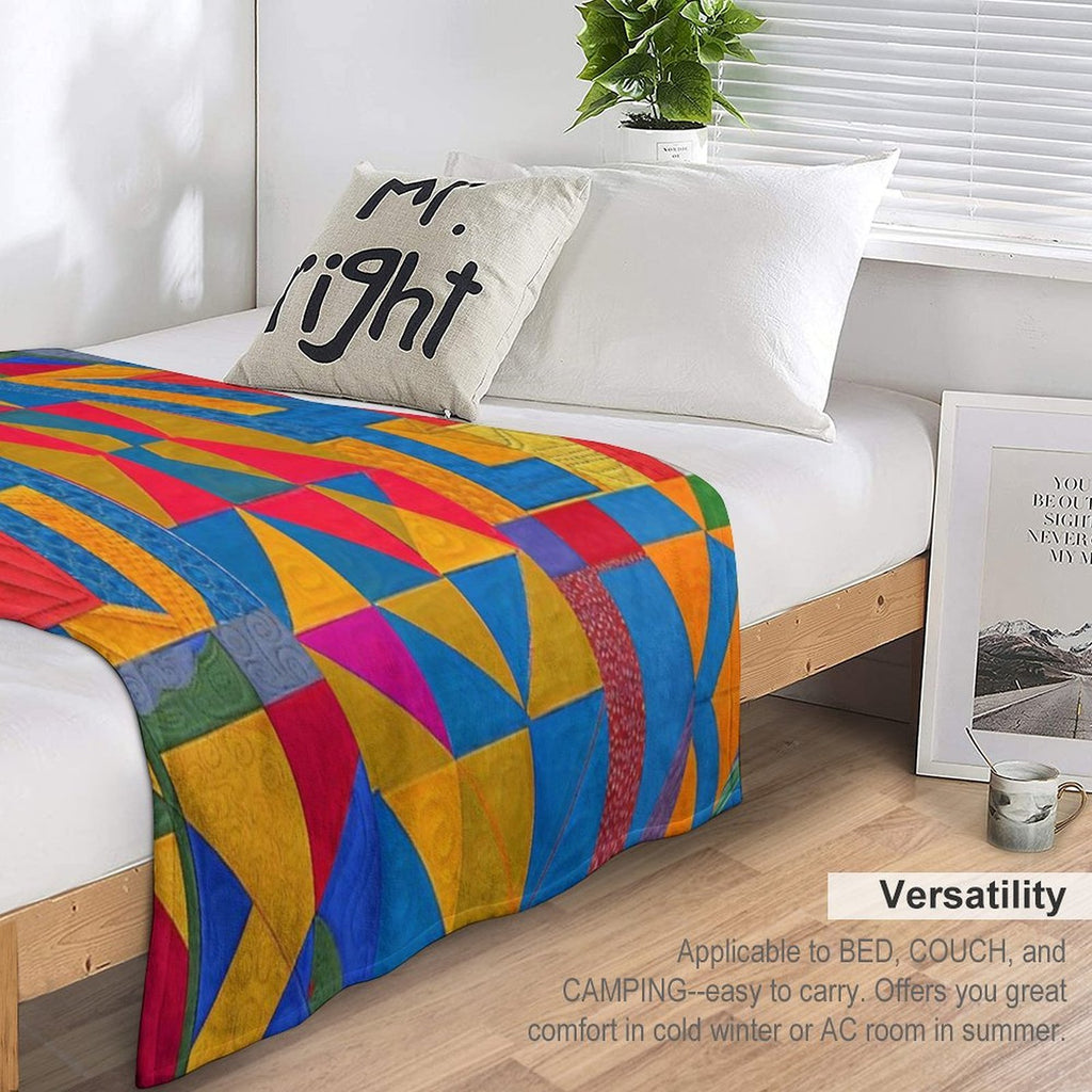 Vivid Color Patchwork Anti-pilling Throw Blanket