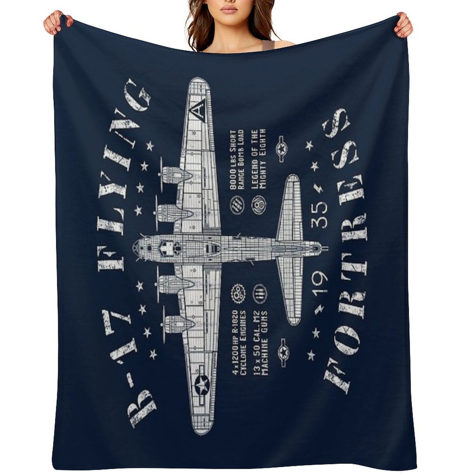 B17 Flying Fortress Compact Throw Blanket