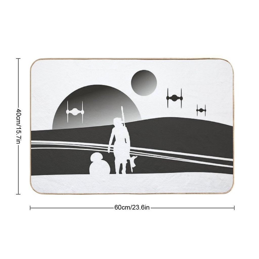 TATOOINE SUNSET BLACK  Versatile Bath Mat