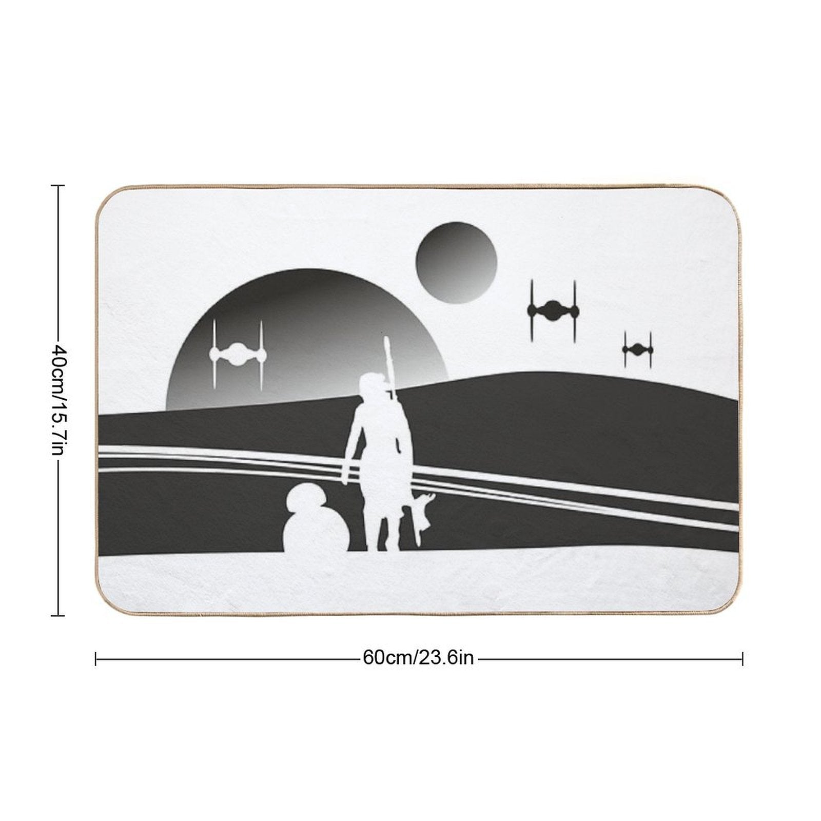 TATOOINE SUNSET BLACK  Versatile Bath Mat
