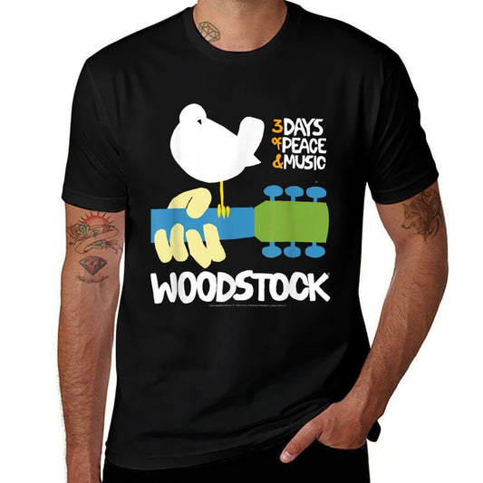 Woodstock - 3 Days Of Peace And Music Poster  High-quality Stitching T-Shirt