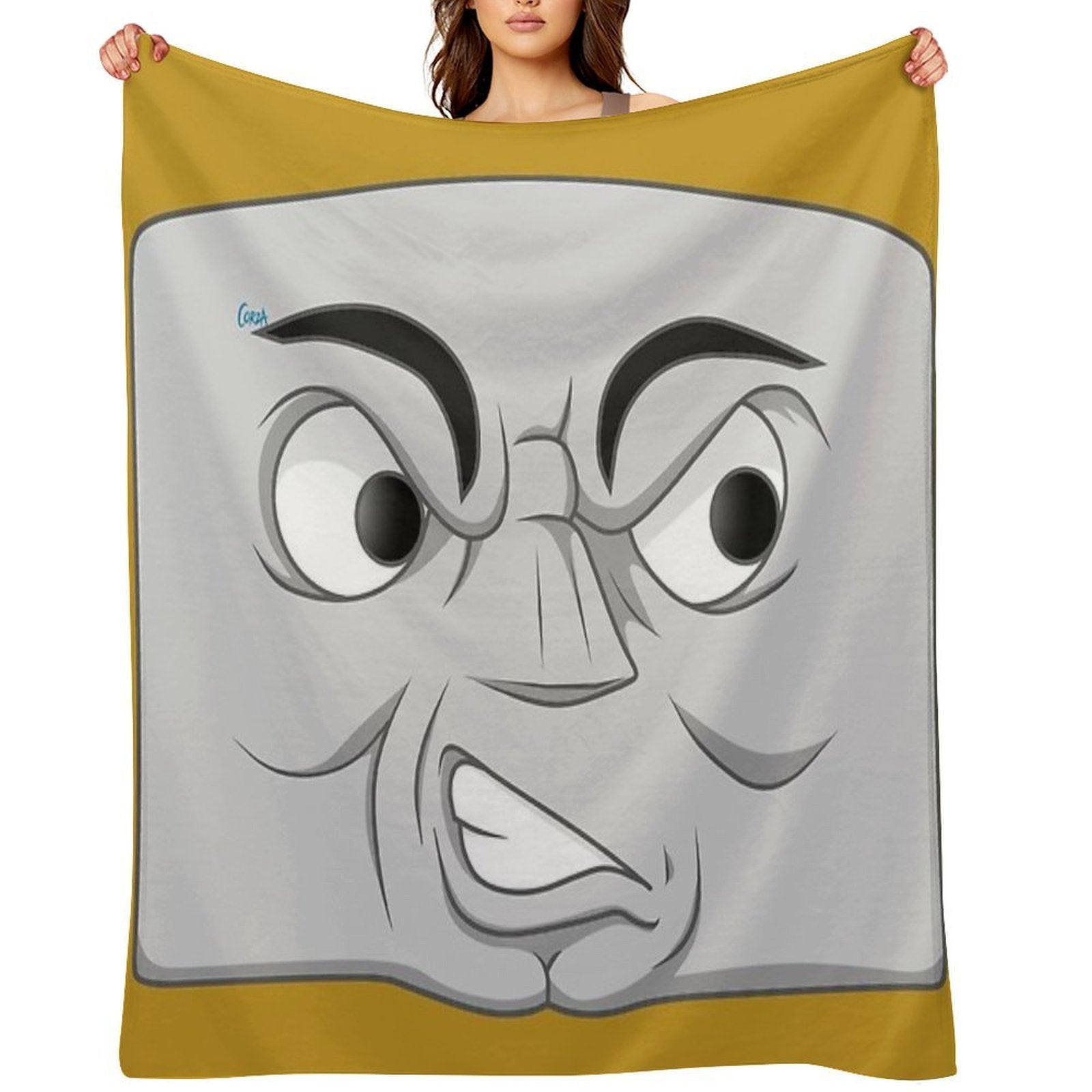 Diesel 10 (angry Face) Travel-friendly Throw Blanket