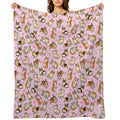 Lovey Corgis in Pink Comfort Throw Blanket