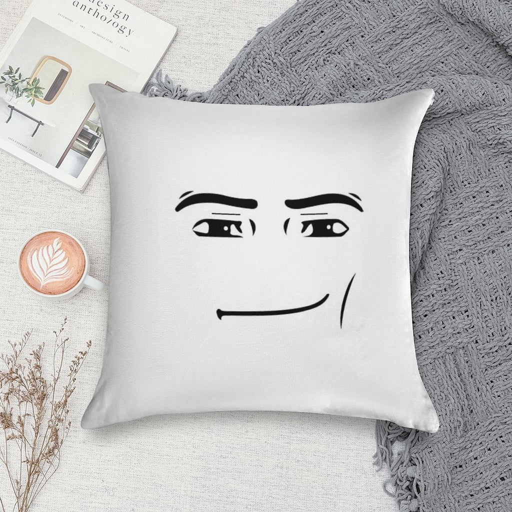 Man Face Soft Short Plush Fabric Throw Pillow