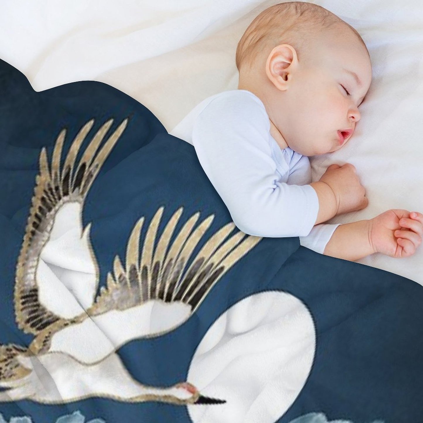 Midnight Cranes Gift-ready Throw Blanket