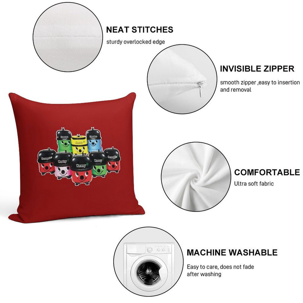 Henry Hoover And Friends Soft Fade-Resistant Throw Pillow