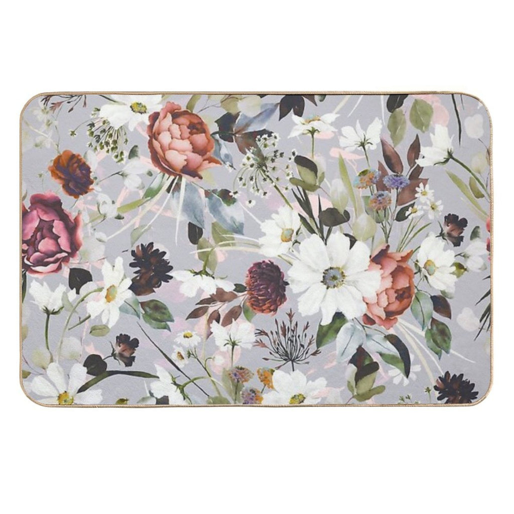 Wild Colorful Garden Bloom  Anti-Trip Bath Mat