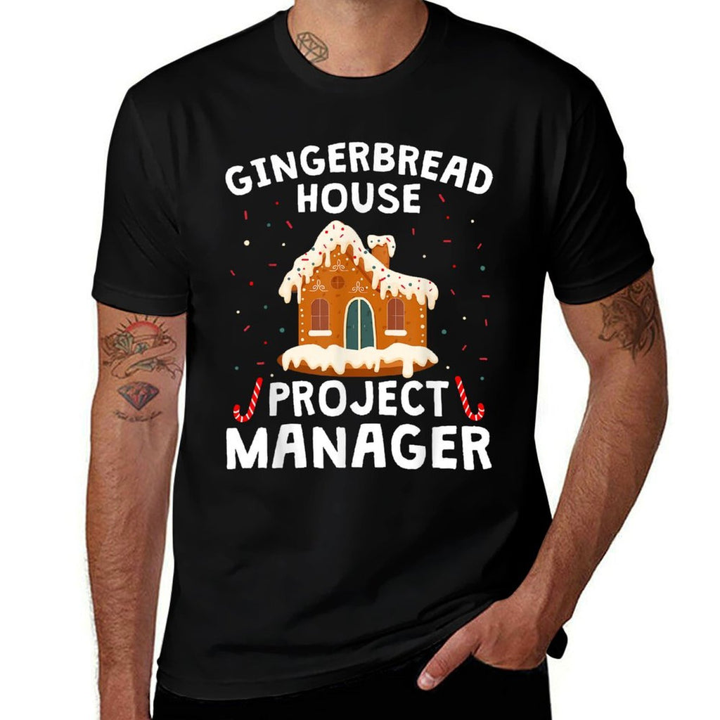 Gingerbread House Project Manager Cookie Baking Christmas  Oversized Silhouette T-Shirt