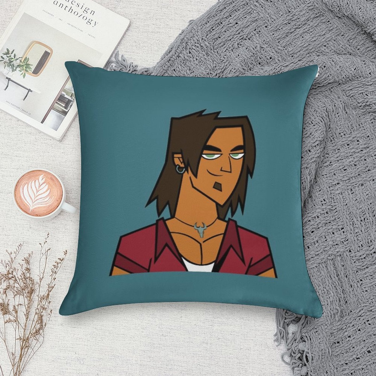 Total Drama - Alejandro Soft Reinforced Edging Throw Pillow