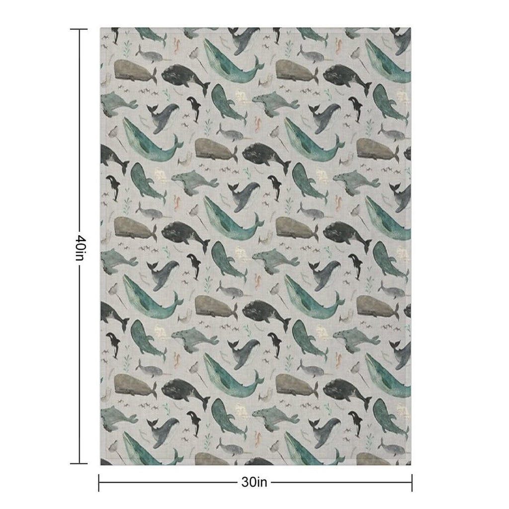 Whale Song Gray All-season Throw Blanket