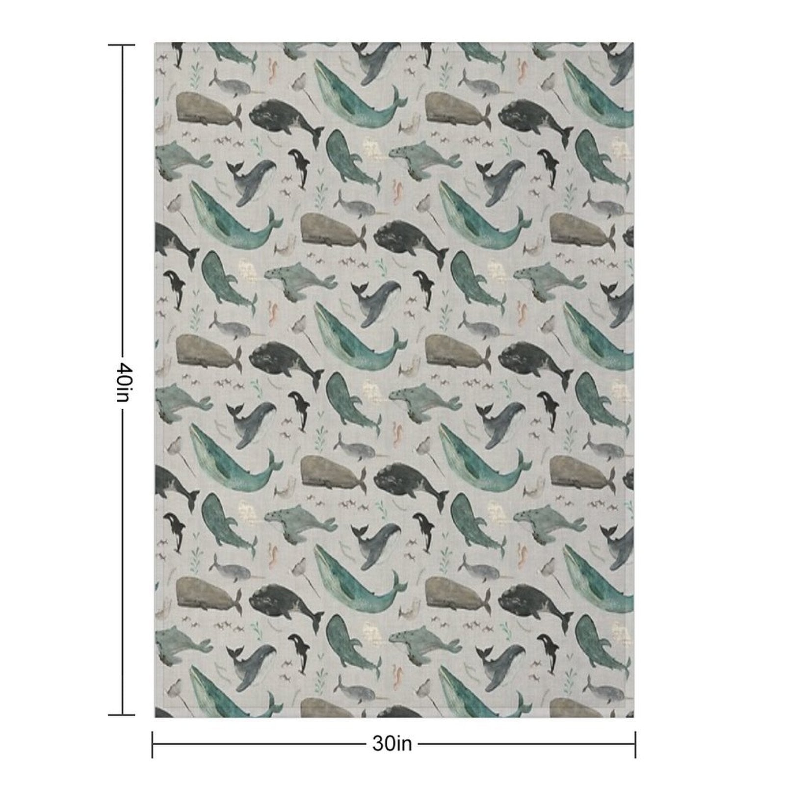 Whale Song Gray All-season Throw Blanket