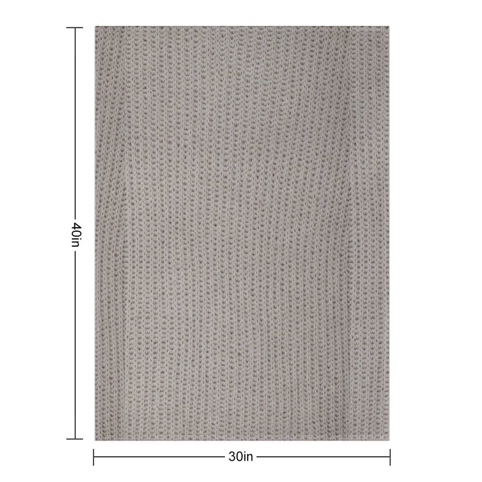 Beige Knitting Pattern Durable Throw Blanket