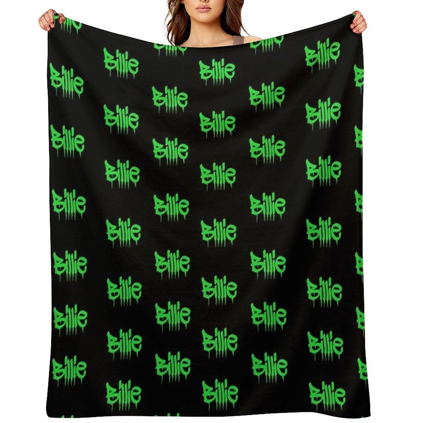 Billie Black&green Throw Blankets Easy Care Throw Blanket