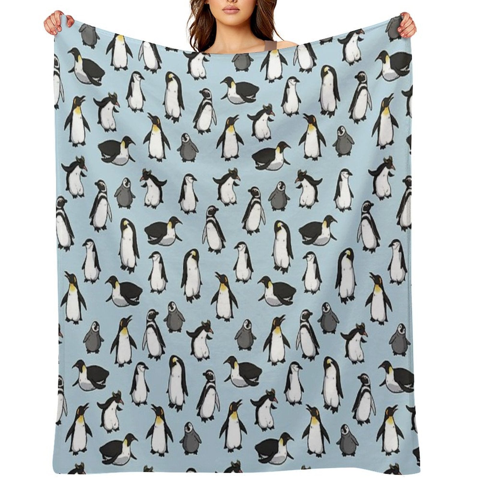 Cute Penguin Pattern Compact Throw Blanket