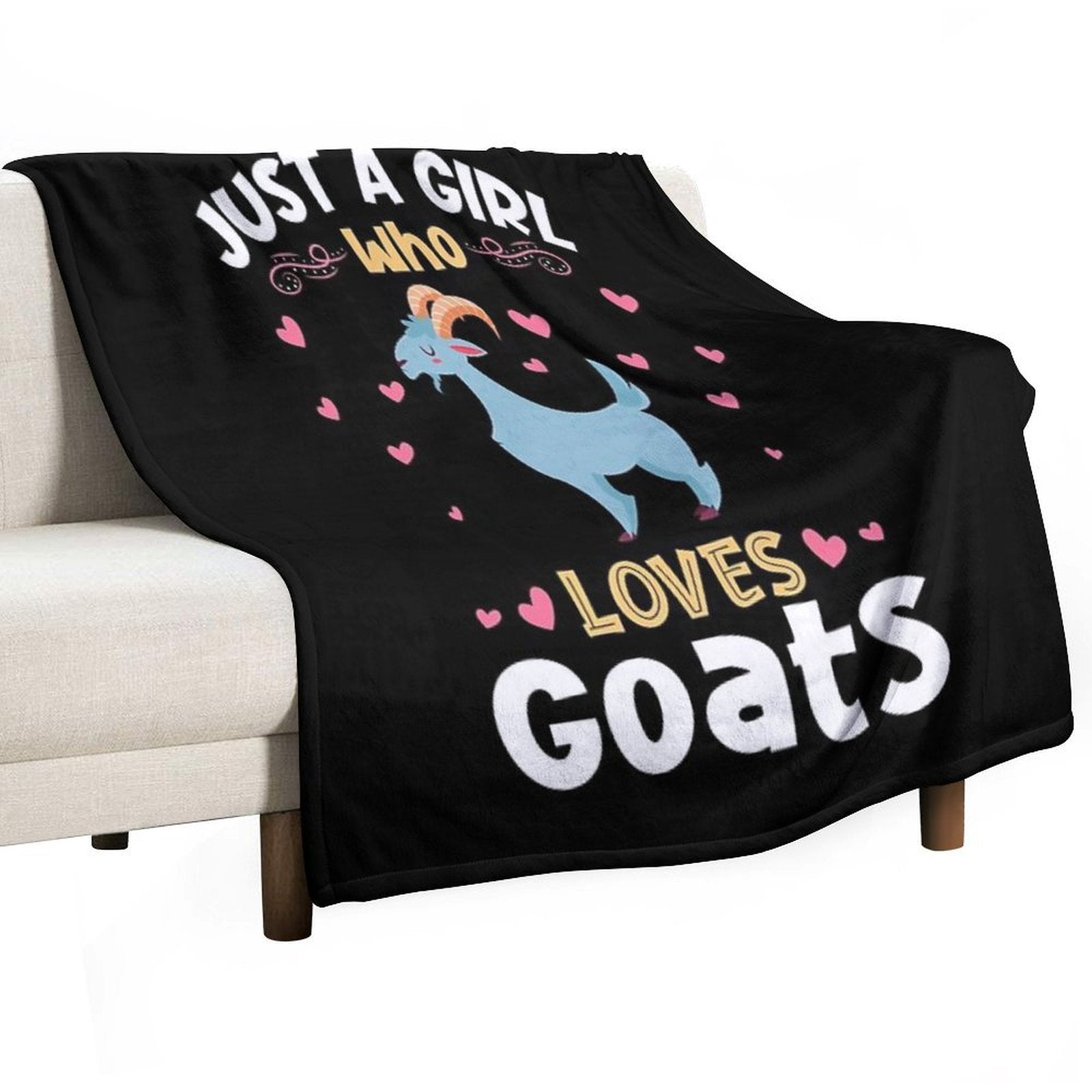 Just A Girl Who Loves Goats Gift Anti-pilling Throw Blanket