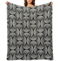 Pattern of Squares Black And White Farmhouse Travel-friendly Throw Blanket