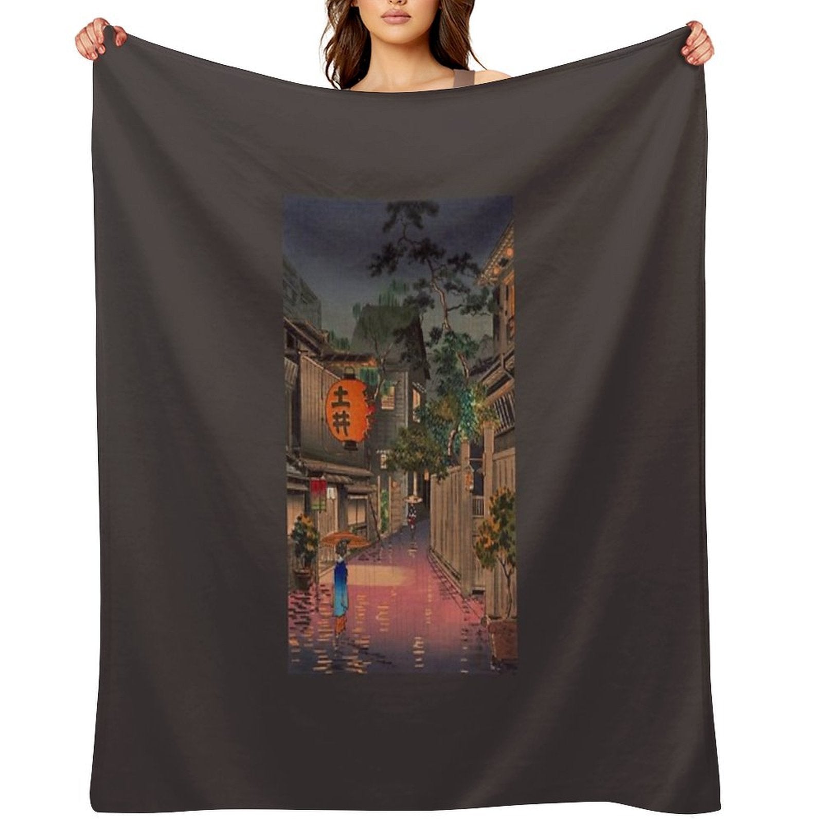 Night Street Rain Durable Throw Blanket