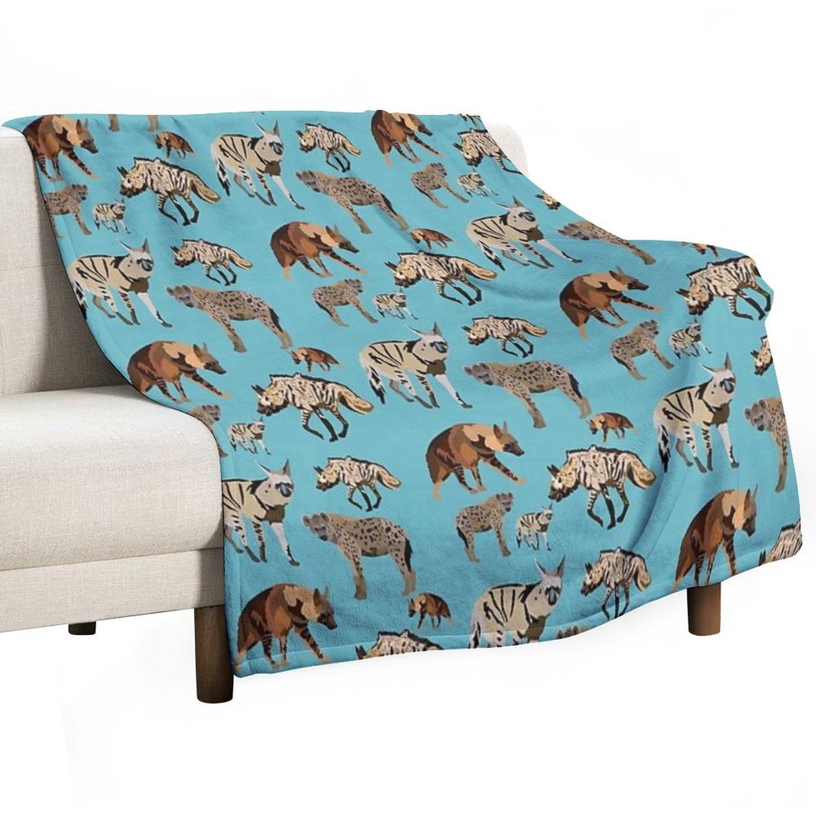 H Is for Hyena Machine-washable Throw Blanket