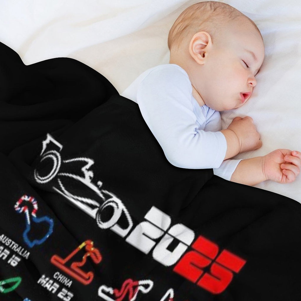 Calendar Formula Race Cars 2025 Circuits Colors Velvety-soft Throw Blanket