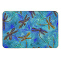 Dragonfly Dance Blue Gold Durable Bath Mat
