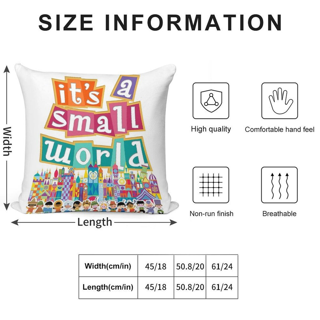 It's A Small World - Full Graphic by Kelly Design Company Soft High-Density Material Throw Pillow