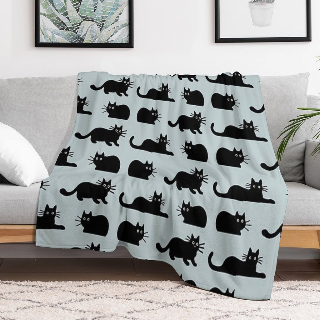 Black Cat Easy Care Throw Blanket