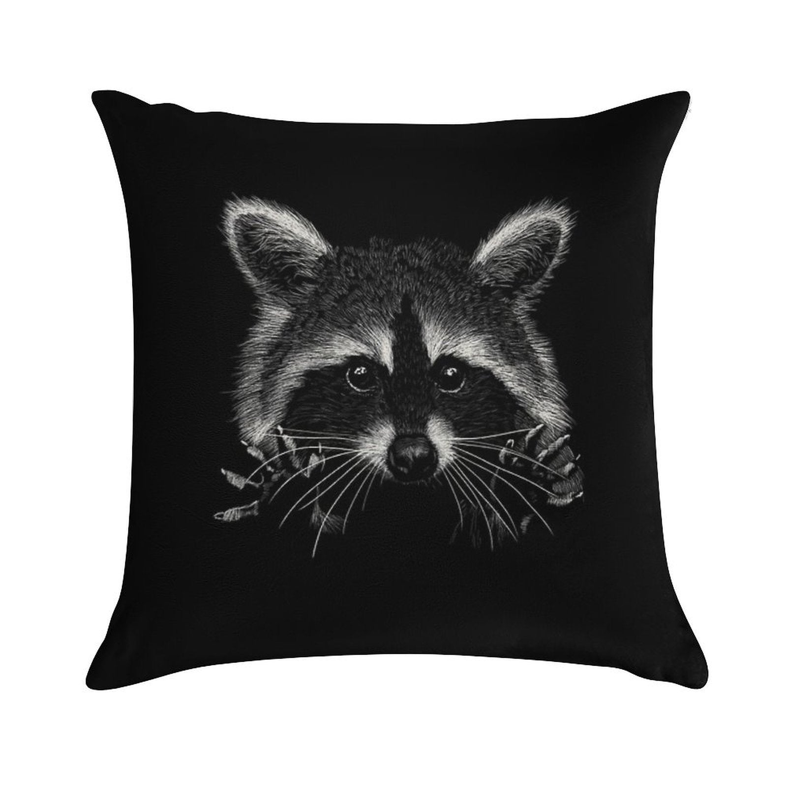 Racoon Soft Decorative Cover Throw Pillow