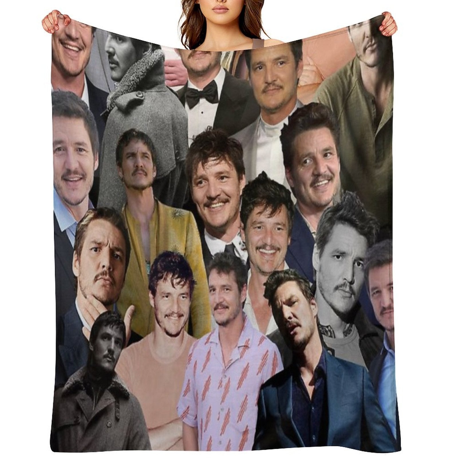 Pedro Pascal Photo Collage Eco-conscious Throw Blanket