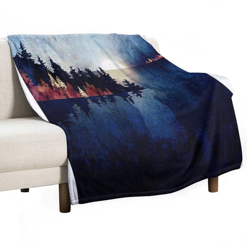 Autumn Moon Reflection Eco-conscious Throw Blanket