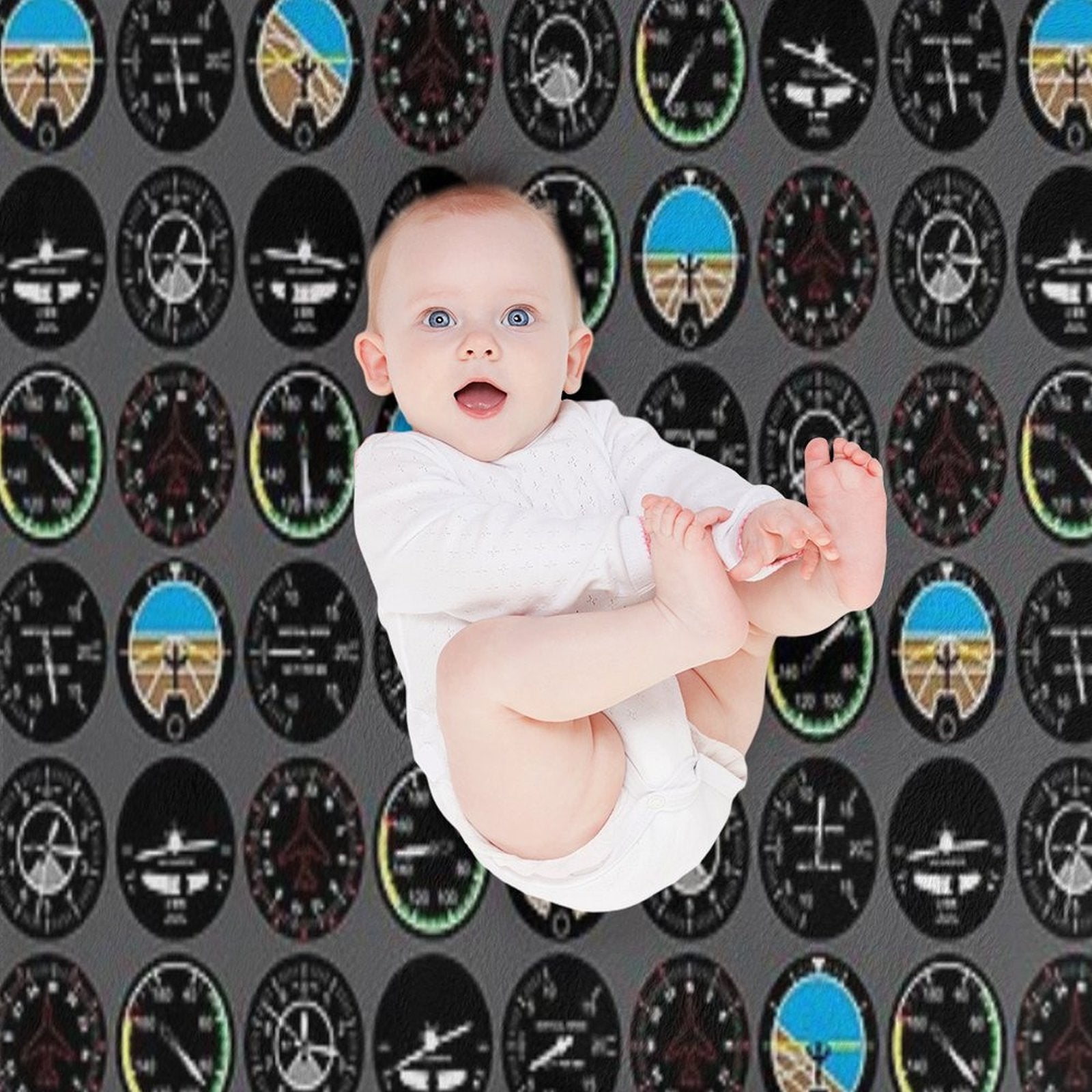 Flight Instruments Anti-pilling Throw Blanket