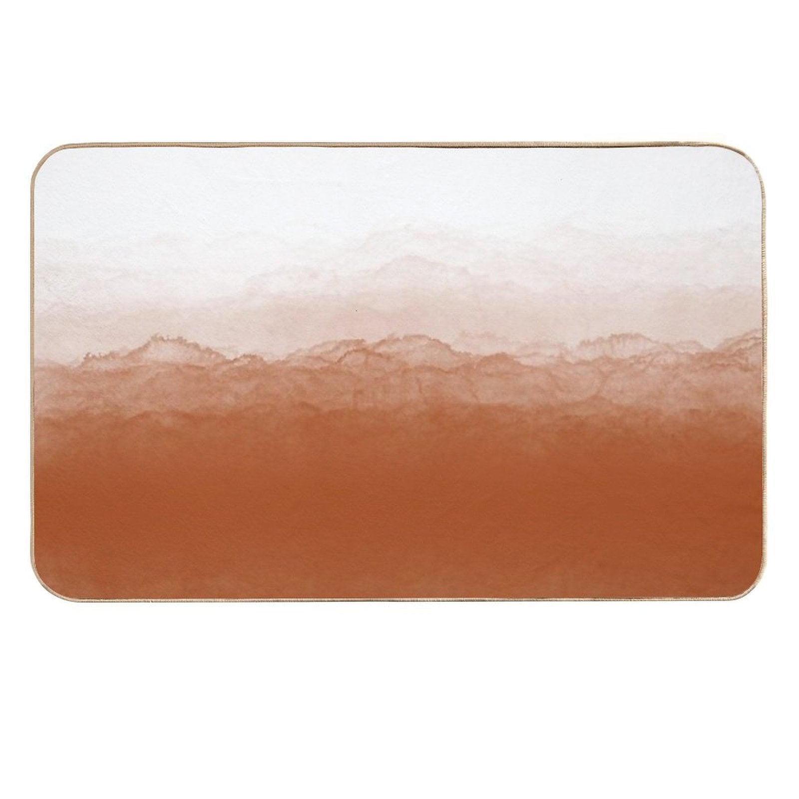 Abstract Watercolor Ombre (burnt Orangewhite)  Repositionable Bath Mat