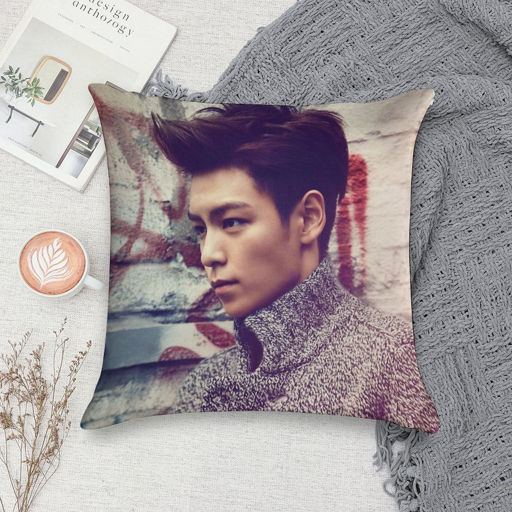 TOP BigBang Kpop Korea Choi Seung Hyun Soft Reinforced Edging Throw Pillow